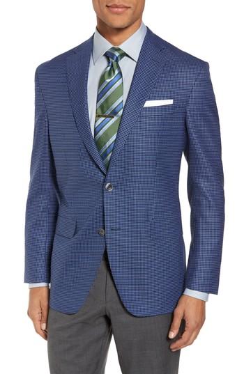 Men's David Donahue Arnold Classic Fit Check Wool Sport Coat R - Blue