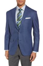 Men's David Donahue Arnold Classic Fit Check Wool Sport Coat R - Blue