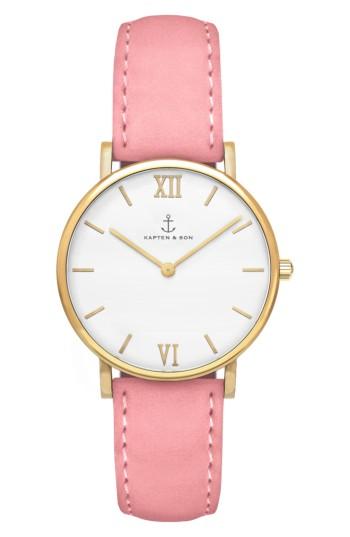 Women's Kapten & Son Joy Leather Strap Watch, 32mm