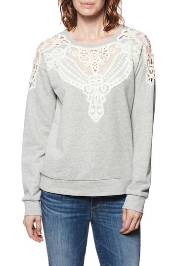 Women's Paige Eilise Crochet Detail Sweatshirt - Grey
