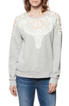 Women's Paige Eilise Crochet Detail Sweatshirt - Grey