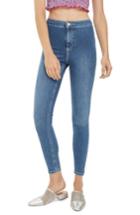 Women's Topshop Joni Contrast Stitch High Rise Skinny Jeans X 30 - Blue