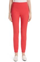 Women's St. John Collection Stretch Double Weave Ankle Pants - Red