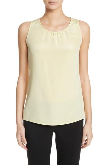 Women's St. John Collection Stretch Silk Shell, Size - Yellow
