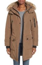 Women's Pendleton 'jackson' Hooded Down Parka With Genuine Coyote Fur Trim - Brown