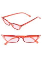 Women's Glance Eyewear 52mm Cat Eye Sunglasses - Red/ Pink Lens