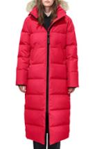 Petite Women's Canada Goose Mystique Fusion Fit Down Parka With Genuine Coyote Fur, Size P (000-00p) - Red