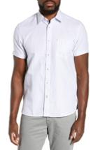 Men's Ted Baker London Graphit Slim Fit Cotton & Linen Sport Shirt (m) - Grey