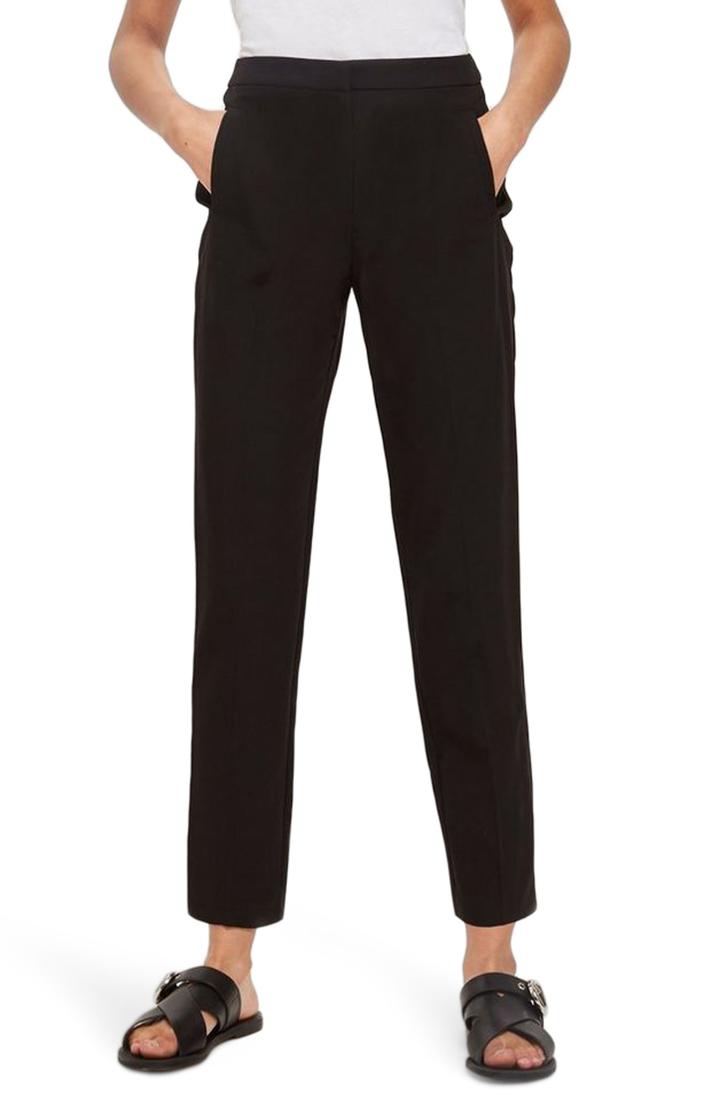 Women's Topshop High Waist Cigarette Trousers Us (fits Like 0-2) X - Black