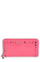 Women's Christian Louboutin Panettone Studded Patent Leather Wallet -