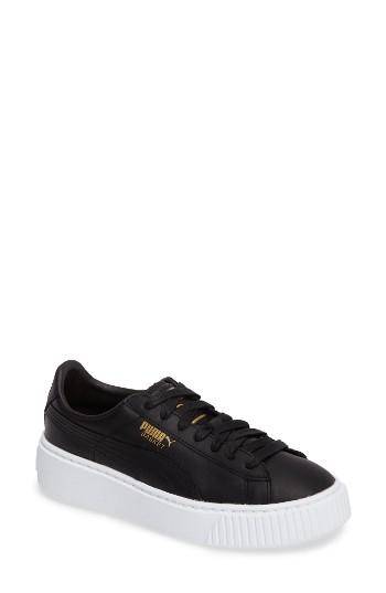 Women's Puma Basket Platform Sneaker .5 M - Black