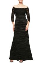 Women's Alex Evenings Embellished Off The Shoulder Empire Gown