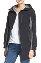 Women's Kristen Blake Hooded Two-tone Zip Front Jacket - Black