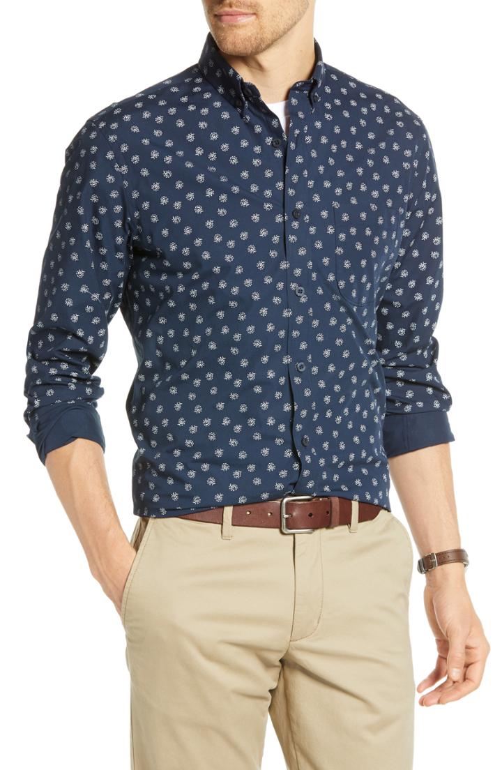 Men's 1901 Floral Print Sport Shirt - Blue