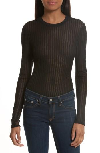 Women's Cinq A Sept Paige Sheer Knit Bodysuit