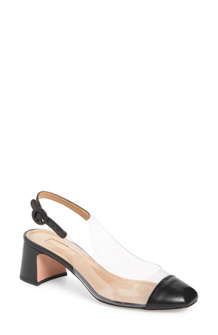 Women's Aquazzura Optic Clear Slingback Pump Us / 36eu - Black