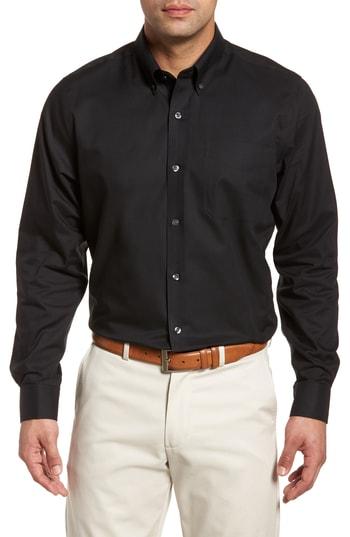Men's Cutter & Buck Tailored Fit Sport Shirt - Black