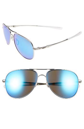 Men's Oakley Elmont 60mm Polarized Aviator Sunglasses - Silver