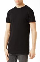 Men's Topman Muscle Fit Longline T-shirt, Size - Black
