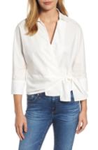 Women's Melloday Side Tie Poplin Top - White