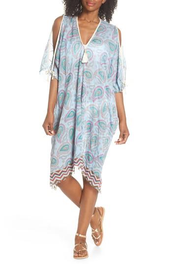 Women's Pool To Party Cold Shoulder Cover-up Dress, Size - Blue