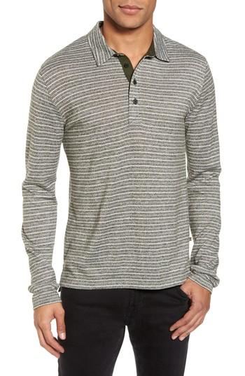 Men's Billy Reid Smith Slim Fit Stripe Polo, Size - Grey