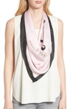 Women's Kate Spade New York Just Married Square Silk Scarf, Size - Pink