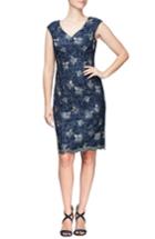 Women's Alex Evenings Embroidered Dress - Blue