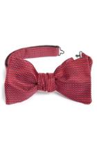 Men's Eton Geometric Silk Bow Tie, Size - Red