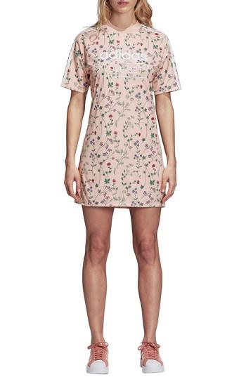 Women's Adidas Originals Floral Graphic Dress - Pink