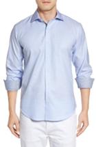 Men's Bugatchi Shaped Fit Zigzag Jacquard Sport Shirt