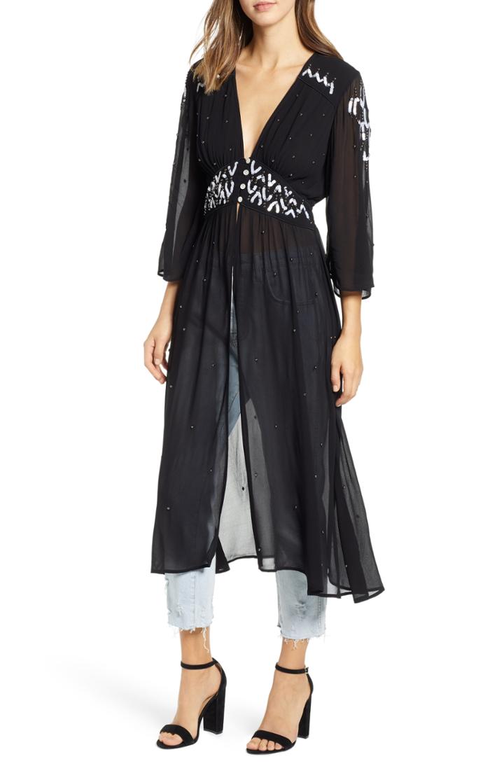 Women's New Friends Colony Going Somewhere Kimono /small - Black