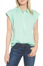 Women's J.crew Garment Dyed Popover Top, Size - Green
