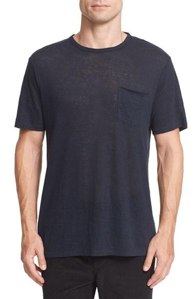 Men's Rag & Bone Owen Slub Linen T-shirt - Blue