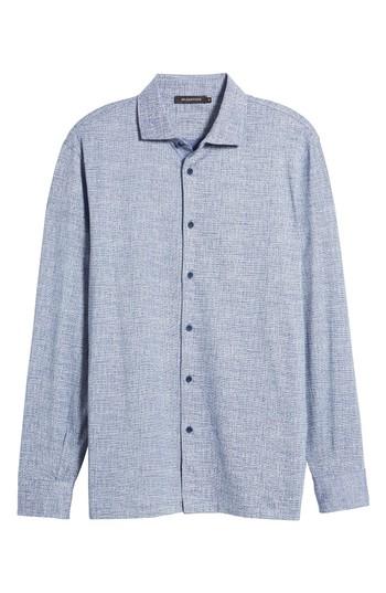 Men's Bugatchi Regular Fit Marled Knit Sport Shirt, Size - Blue