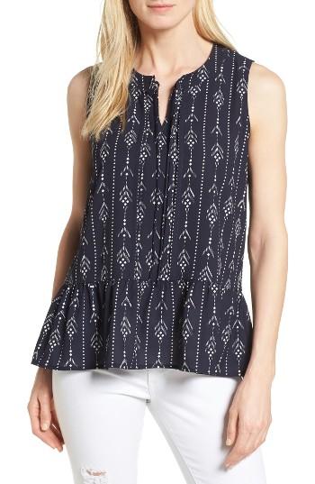 Women's Caslon Tie Front Tank - Blue