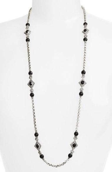 Women's Konstantino 'nykta' Long Onyx Station Necklace