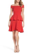 Women's Eliza J Off The Shoulder Tiered Dress - Red