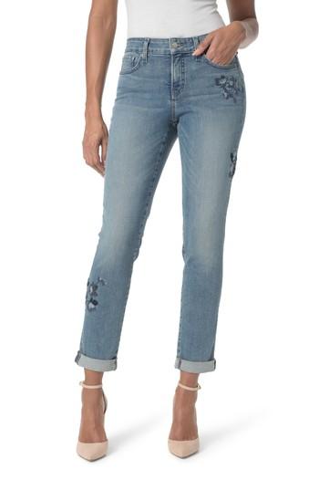 Women's Nydj Embroidered Boyfriend Jeans - Blue