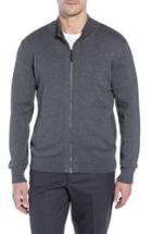 Men's Corneliani Cotton Blend Zip Cardigan Us / 50 Eu - Grey