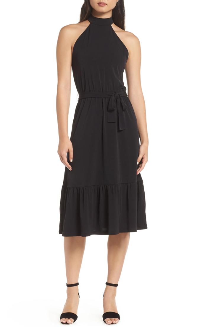 Women's Michael Michael Kors Halter Midi Dress - Black
