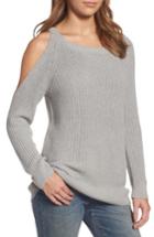 Women's Treasure & Bond Asymmetrical Cold Shoulder Sweater, Size - Grey
