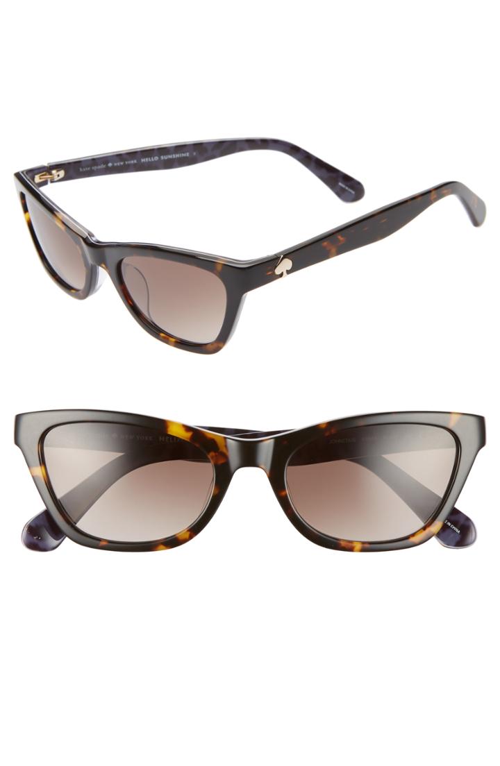 Women's Kate Spade New York Johneta 51mm Cat Eye Sunglasses - Dark Havana