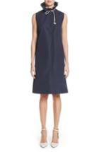 Women's Calvin Klein 205w39nyc Ruffle Neck Poplin Dress Us / 36 It - Blue