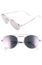 Women's Valentino 51mm Round Sunglasses - Matte Silver/ Grey Crystal