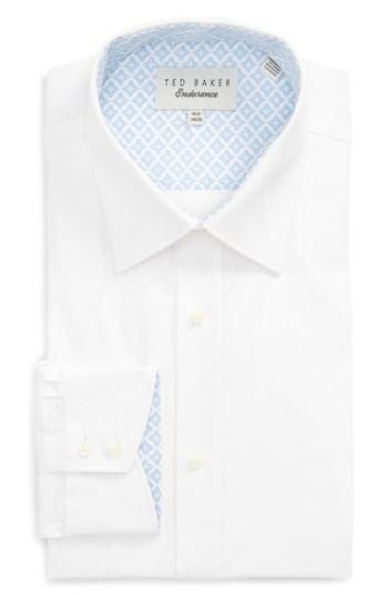 Men's Ted Baker London Trim Fit Solid Dress Shirt .5 32/33 - White