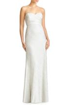 Women's Jy Jenny Yoo 'soho' Metallic Strapless Empire Waist Gown
