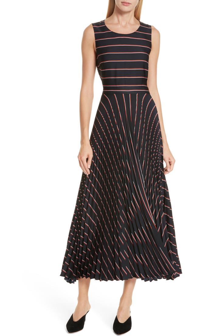 Women's A.l.c. Halle Stripe Midi Dress - Blue
