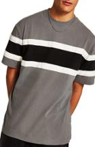 Men's Topman Oversize Colorblock T-shirt, Size - Black