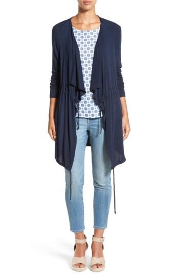 Women's Matty M Drawstring Drape Front Cardigan